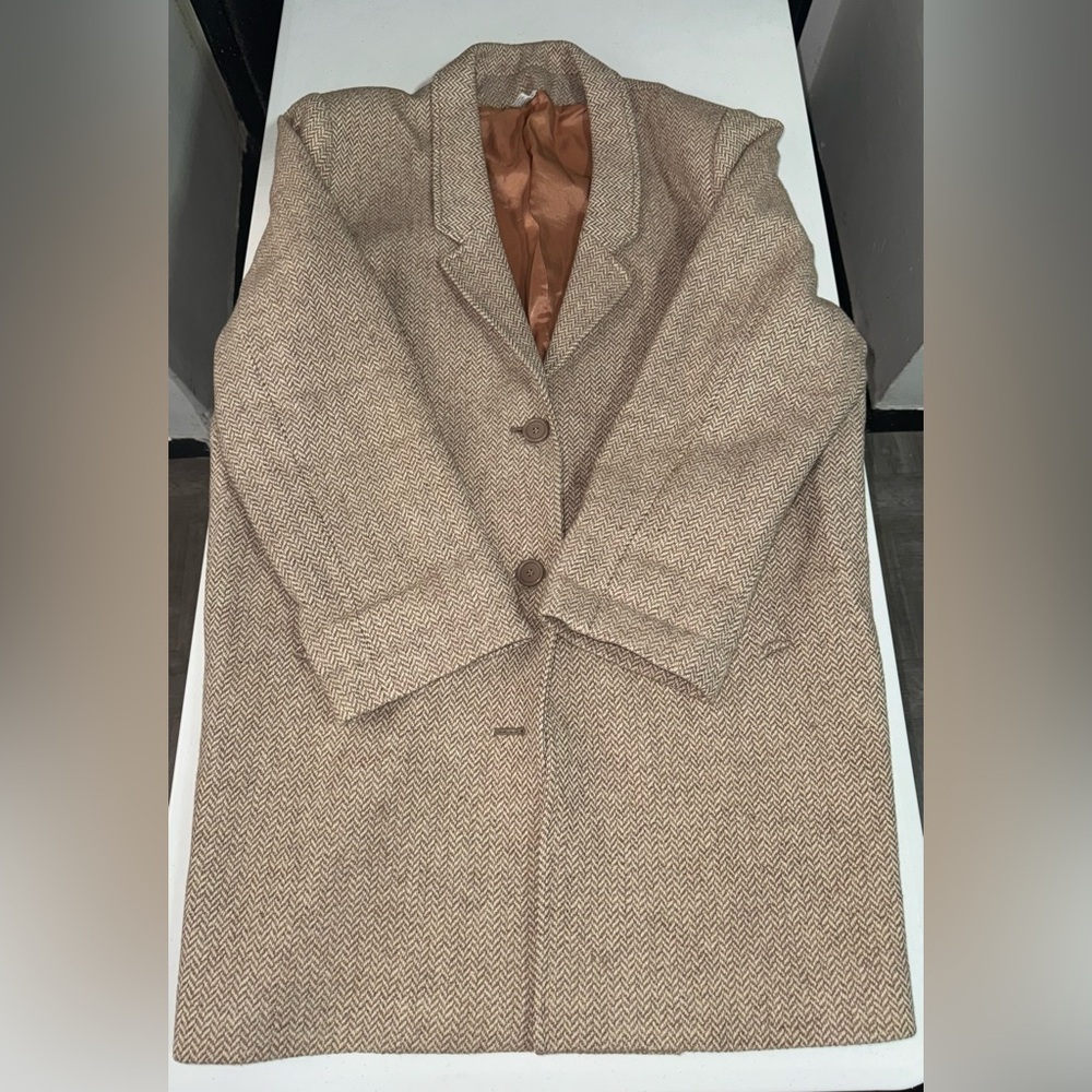 Women's Tan Trench WoolCoat